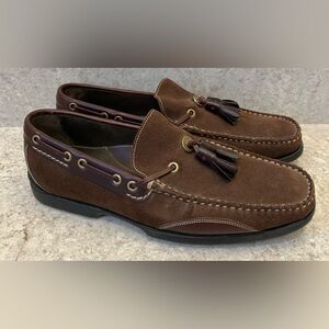 Cole Haan Shoes Mens 8 Brown Suede Slip on Leather Loafers Phelps Tassel Brazil
